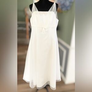 David’s Bridal Tulle Tea-Length Ivory Wedding dress gown plus women’s 18W midi